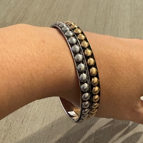 NEW Plunder Silver & Gold Bangle Set of 2 - Picture 5 of 5